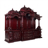 Grand Temple Hindou pour Pooja avec Rangement, Taille Personnalisée, en Bois de Teck, Fabricant et Exportateur de Mandirs Traditionnels, Vente en Gros aux États-Unis