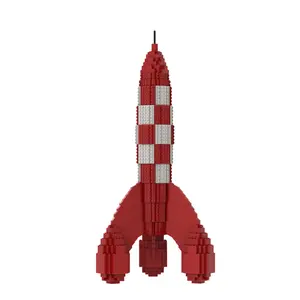MOC-14576 Maan Raket Bouwsteen Set Voor Kuifje Fire Pijl Ruimte Raket Bakstenen Hersenen Game Monteer Speelgoed Voor Kinderen Gift