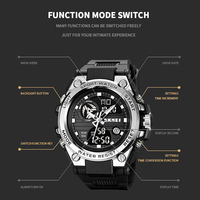 Montre pour homme avec logo personnalisé, vente en gros, montre-bracelet pour homme, chronographe étanche, montres numériques de plein air, montres analogiques-numériques de sport pour homme