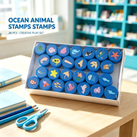 Ensemble de tampons auto-encreurs pour enfants, motifs animaux variés, tampon en plastique facile à saisir, création artistique DIY, tampons éducatifs pour l'apprentissage