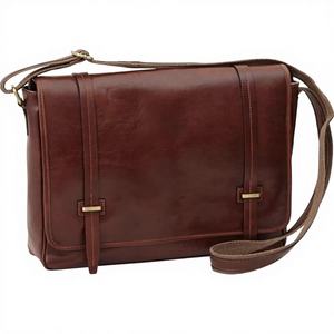 Genuine Leather Fashion Vintage Luxury High Quality Messenger <b>Bag</b> <b>Men</b> Brown 15inch Laptop Briefcase Crossbody Satchel <b>Work</b> - Product Image 1