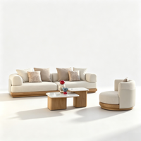 Ensemble de canapés modulaires d'extérieur en teck de luxe, résistant aux intempéries, meubles de jardin pour hôtel, villa