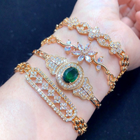 Bracelet chaîne en laiton tendance, perles de verre mélangées en strass de cristal, accessoires de bracelet DIY, pack mixte en gros
