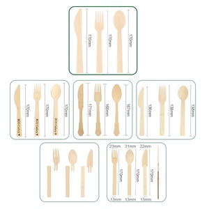 Ustensiles jetables en bambou de 17 cm pour la production en masse, adaptés au marché mondial – Ensemble couteau, fourchette et cuillère en bambou écologique, vente en gros - Product Image 2