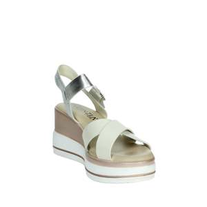 Sandalias de Plataforma con Cuña Cinzia Soft Donna Bianco Argento para Mujer - Product Image 4