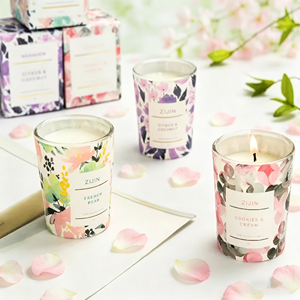 Nueva Vela Aromática <span class=keywords><strong>de</strong></span> Cera <span class=keywords><strong>de</strong></span> Soya con Diseño Floral Exquisito, Sin Humo, Regalo para el Día <span class=keywords><strong>de</strong></span> San Valentín, Velas DIY - Product Image 1