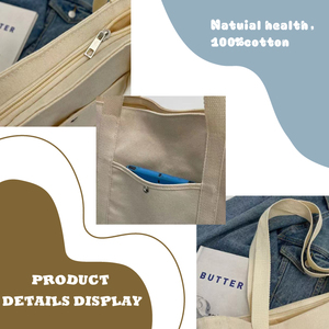 Canvas Tote Túi cho phụ nữ thiết kế Techno thị trường biểu tượng tùy chỉnh xử lý lớn mua sắm Canvas Tote Túi - Product Image 2