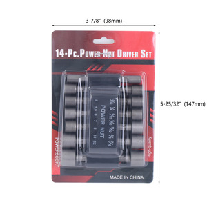 Jeu de douilles Power Nut, 14 pièces, tige hexagonale de 6,35 mm pour perceuses électriques - Product Image 2