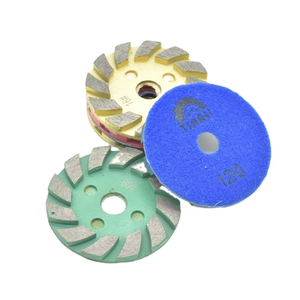 TIANLI <span class=keywords><strong>3</strong></span> \ "Diamante Concreto Moagem Pucks Alto Médio Triângulo Disco Abrasivo 100mm Folhas de Lixamento Gancho <span class=keywords><strong>Loop</strong></span> Backing para Lixar - Product Image 4