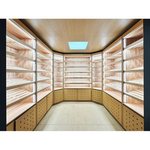 Cave à cigares personnalisée Walk in Led Smoke Shop Présentoir à tabac Vitrine à cigares Vitrine murale pour <span class=keywords><strong>magasin</strong></span> Armoire à cigares - Product Image 1