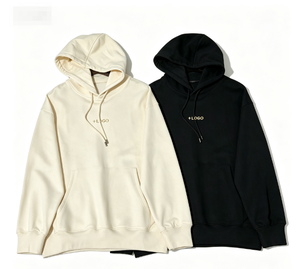 Sudadera con capucha para mujer, color sólido, algodón, informal, con bolsillo frontal, logotipo con transferencia térmica, para otoño, se puede personalizar con OEM. - Product Image 1