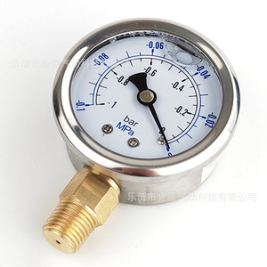 เกจวัดแรงดันสุญญากาศ YN-40 50 -0.1MPa 1bar ตัวเรือนสแตนเลส ทนทานต่อแรงกระแทก เกจวัดน้ำมันแนวตั้งแบบเรเดียล - Product Image 1