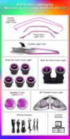 Kit d'éclairage d'ambiance LED pour l'intérieur de voiture ICarsin pour Mercedes Classe C Coupé C205 C300 deux portes W205 LHD, amélioration de la garniture lumineuse