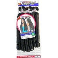 FREETRESS Tresses bouclées spirales africaines, Tresses françaises bouclées 3X, Cheveux à tresser lâchement tissés