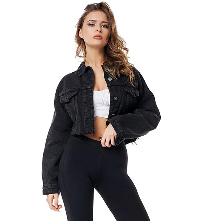 Ladies jean jacket wholesale price denim jacket women printed logo jackets