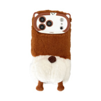 Coques de protection en peluche douce et chaude 3D mignonnes de luxe pour iPhone 11 12 13 14 15 16 17 18