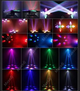 Đèn LED xoay hình lá phong Muxxdj 4*60w, đèn retro bốn lá, đèn strobo mắt ong, thanh đèn trang trí tiệc tùng - Product Image 5