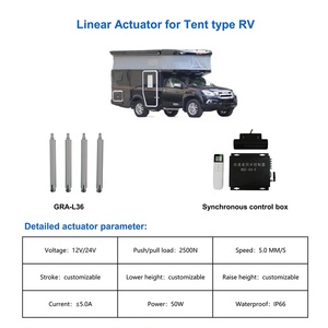 Actuador lineal de 24V, carrera de 700mm, carga de 300kg, resistente al agua IP67 para <span class=keywords><strong>VW</strong></span> <span class=keywords><strong>T5</strong></span>, conversión de techo emergente Ducato Camper Van, cubierta de techo RV - Product Image 4