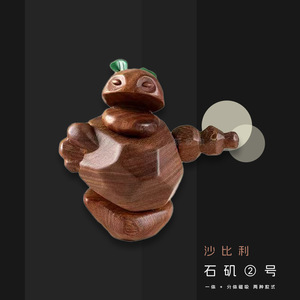 สโตนมาม่า 2 ชิ้นของตกแต่งโต๊ะทำงานแบบแม่เหล็กทำจากไม้ - Product Image 4