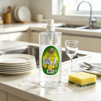Étiquette adhésive personnalisée en papier kraft imperméable pour liquide vaisselle cosmétique parfum citron, marque privée