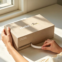 Boîte de Kit d'Accueil Personnalisée en Papier Kraft avec Logo, Boîtes d'Expédition Ondulées à Bande Déchirable Facile, Boîte Cadeau d'Entreprise avec Impression Personnalisée