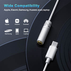New Bee <span class=keywords><strong>USB</strong></span> Type <span class=keywords><strong>C</strong></span> à 3.5mm <span class=keywords><strong>Adaptateur</strong></span> audio TPE Gainé <span class=keywords><strong>Adaptateur</strong></span> de prise casque pour Samsung Android iPad Téléphones mobiles - Product Image 3