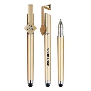 Stylo neutre multifonctionnel personnalisé en gros, bleu et rouge, 0,5 mm, avec logo QR, support de téléphone tactile pour promotions - Product Image 3