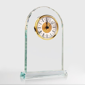 Orologio da <span class=keywords><strong>Tavolo</strong></span> in <span class=keywords><strong>Cristallo</strong></span> Trasparente con Logo Personalizzato Inciso al Laser 3D in Stile Vintage con Confezione Regalo per Matrimoni - Product Image 1