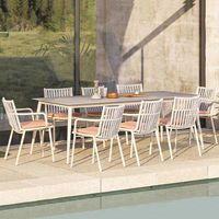 Ensemble table et chaises d'extérieur design nordique en alliage d'aluminium, tables basses mobiles pour cafés, salons de thé, hôtels et espaces extérieurs