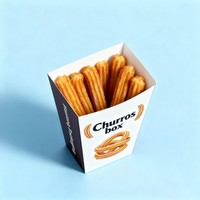 Boîte en carton recyclable pour churros, pains de fée, crêpes, shawarma, churros frits, churros espagnols et autres produits de boulangerie, vente en gros
