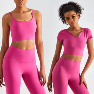 얀야 통기성 좋은 부드러운 짐 테니스 세트, 높은 신축성의 스포츠 피트니스 요가 스커트 슈트, 골프 피클볼 웨어 여성용 2피스 세트 - Product Image 5