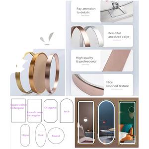 2025 nuevo AY esquina redondeada Rectangular marco de aluminio decorativo espejo anodizado pared MARCO DE Metal negro de gran tamaño - Product Image 3