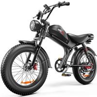 Vélo Électrique de Gros, Moped Électrique 20 Pouces, Pneus Larges, Moteur Double 1000W, 48V 35Ah, 9 Vitesses, Suspension Avant, Frein à Disque, Vélo Électrique de Banlieue OEM