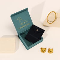 LionwrapacK 2MM Boîte cadeau de bijoux magnétique écologique pour bagues boucles d'oreilles collier, boîte en carton recyclable avec couvercle rabattable