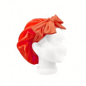 Bonnet de nuit pour bébé à logo personnalisé, simple ou double couche, pour filles, tout-petits et enfants, avec large bande élastique à nouer - Product Image 2