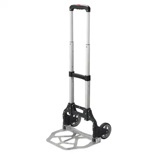 Bán Hot Durable Retractable Gấp Tay Xe Đẩy 5 Inch Caster Bánh Xe Nhôm Xẻng Chất Liệu 2-Wheel Hand Cart