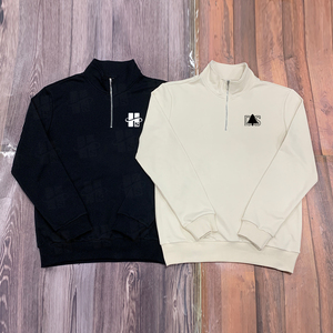 Sudadera con Cierre y Cuello Alto de Forro Polar Suave de 380 g/m² con Estampado Personalizado de Otoño, Sudadera Clásica Negra con Cierre de 1/4 para Hombre - Product Image 5