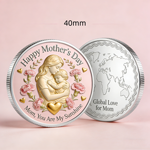 Pièces de monnaie personnalisées, coffret cadeau pour la fête des mères, utilisation <span class=keywords><strong>d</strong></span>'une presse à monnaie hydraulique <span class=keywords><strong>or</strong></span> et argent, pièce de monnaie en <span class=keywords><strong>or</strong></span> de 40 mm, souvenirs de la fête des mères - Product Image 6
