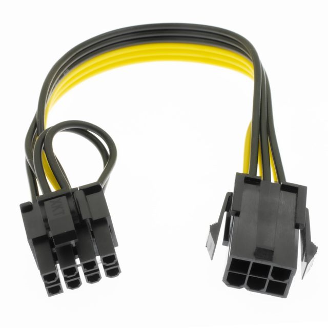 6 Pin Female to 8 Pin Male Video Card GPU Power Supply Cable for Graphics Card