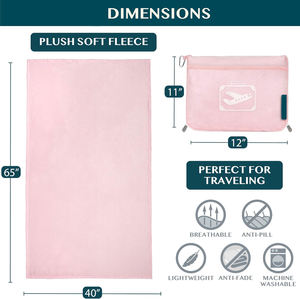 بطانية سفر ناعمة ومريحة من الفلانيل مع وسادة في حقيبة ناعمة مع جيوب - بيع بالجملة - Product Image 2