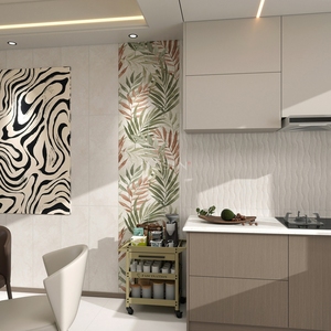 Piastrelle in Porcellana 300x900 con Motivo Floreale Italiano Classico, Piastrelle Rustiche in Ceramica Effetto Marmo per <span class=keywords><strong>Bagno</strong></span>, Balcone, Pavimento e Parete - Product Image 4
