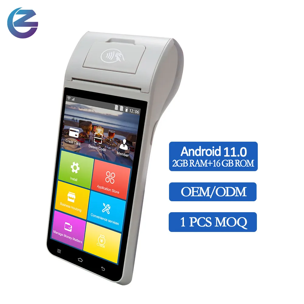 Günstiger Preis Tragbares 4G Android Pos ZCS Z91 Ticketing-Kassen system Mit Drucker für die mobile Park verwaltung