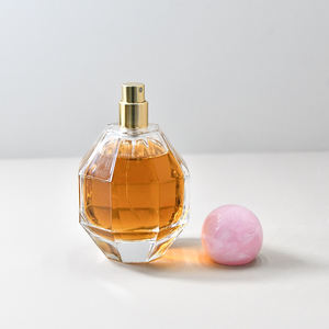 Nuevo diseño, venta al por mayor, botella de Perfume de vidrio vacía de 100ml, botellas de Perfume redondas transparentes, botella de Spray de vidrio cosmético, atomizador - Product Image 4