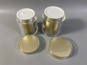 Thực Phẩm Cấp 200Ml 300Ml Đôi Tường Vàng Acrylic Nhựa Lọ Chăm Sóc Sức Khỏe Cơ Thể Kem <span class=keywords><strong>Container</strong></span> Viên Nang Lông Mi Giả Dầu Gội Đầu - Product Image 5