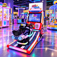 Manège à bascule 3D pour enfants en forme de moto avec détection de mouvement pour les exploitants d'arcades et les propriétaires de centres de divertissement familial, cabinet en métal/acrylique, garantie 1 an