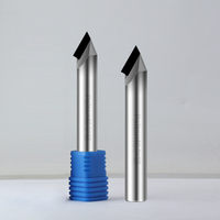 Fraise à chanfreiner PCD à 2 dents résistante à l'abrasion, en carbure de tungstène haute dureté pour la découpe de précision du graphite et de la céramique