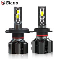 GICOO 12V Nouveau phare LED pour voiture 9005 Feux antibrouillard 6000k 60W 8000 Lumens Tout-en-un Mini format