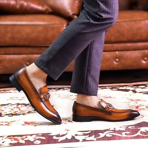 Nuevos Zapatos Formales y Casuales de Piel Genuina con Punta Redonda, Duraderos y Cómodos para Hombre, Modelo 2026 - Product Image 6