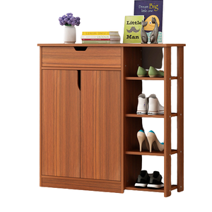 Armario de zapatos de gran capacidad para puerta del hogar, armario sencillo y moderno, estante de almacenamiento multicapa de color madera maciza económico - Product Image 1