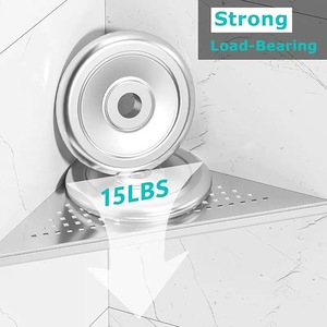 أرفف دش زاوية ، بلاط مقوس نيكل مصقول ، جص من الفولاذ المقاوم للصدأ في أرفف حمام زاوية - Product Image 5